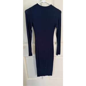 Naked Wardrobe Navy Blue Women's midi